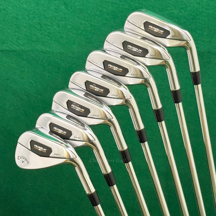 Callaway Rogue ST Pro 4-PW Iron Set Project X Rifle 105G 6.0 Tour Flighted Stiff