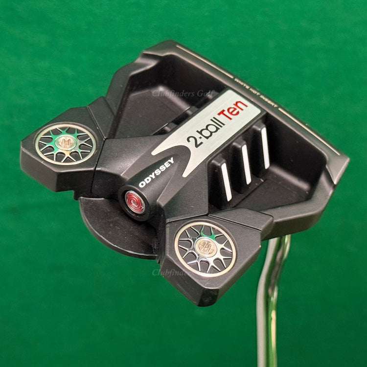 Odyssey 2022 White Hot 2-Ball TEN 35" Double-Bend Mallet Putter W/Stroke Lab Red