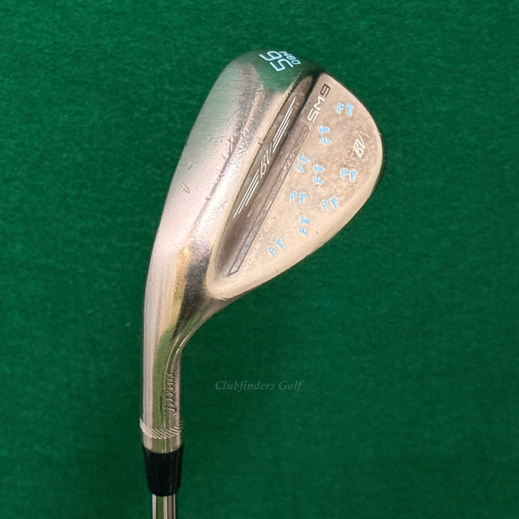 LH Titleist Vokey SM9 Brushed 56-8M 56° Sand Wedge Stepped Steel Wedge Flex