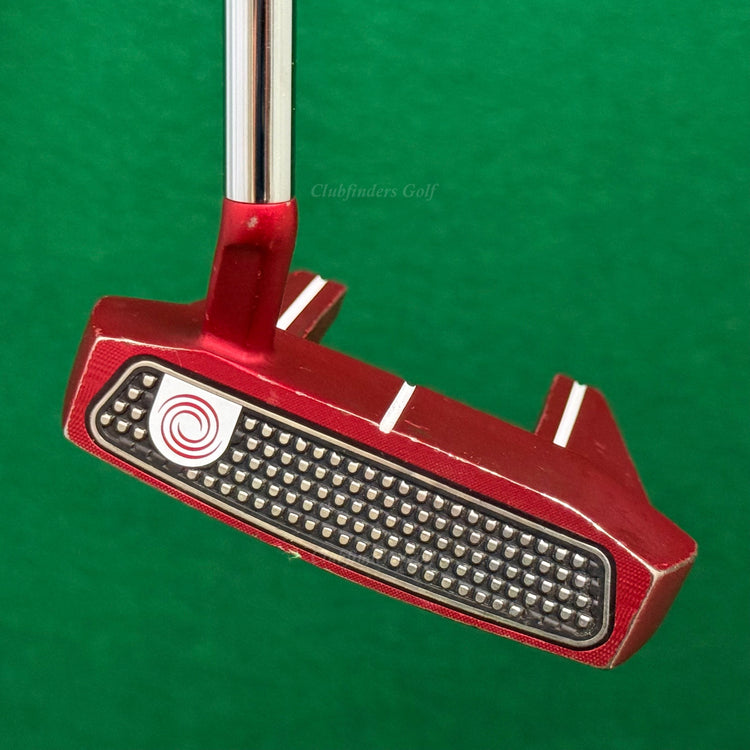 LH Odyssey O-Works 7s Red 35" Slant Neck Putter Golf Club W/ Super Stroke