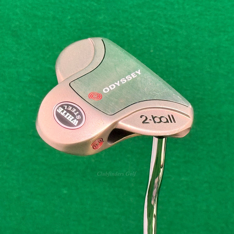 Odyssey White Steel 2-Ball Double-Bend 33" Mallet Putter w/ Super Stroke