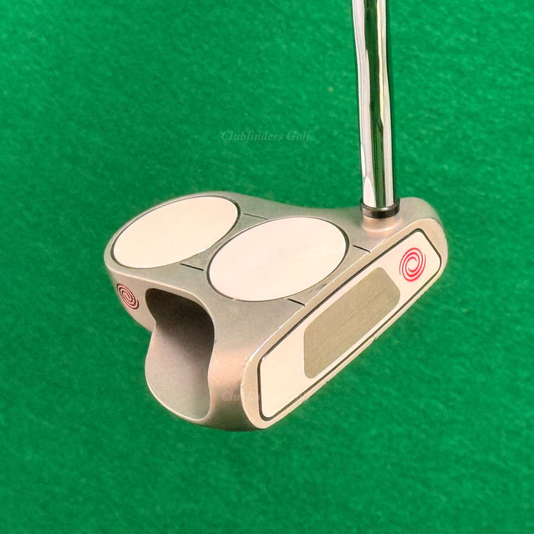 Odyssey White Steel 2-Ball Double-Bend 33" Mallet Putter w/ Super Stroke