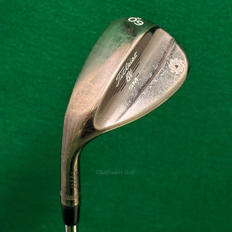 LH Titleist Vokey SM7 Brushed 60-14K 60° Lob Wedge Vokey Design Steel Wedge Flex