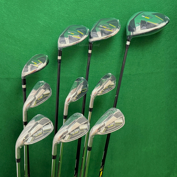 NEW LH Tour Edge TE-200 12-Piece Complete Set Factory Steel Uniflex w/Stand Bag