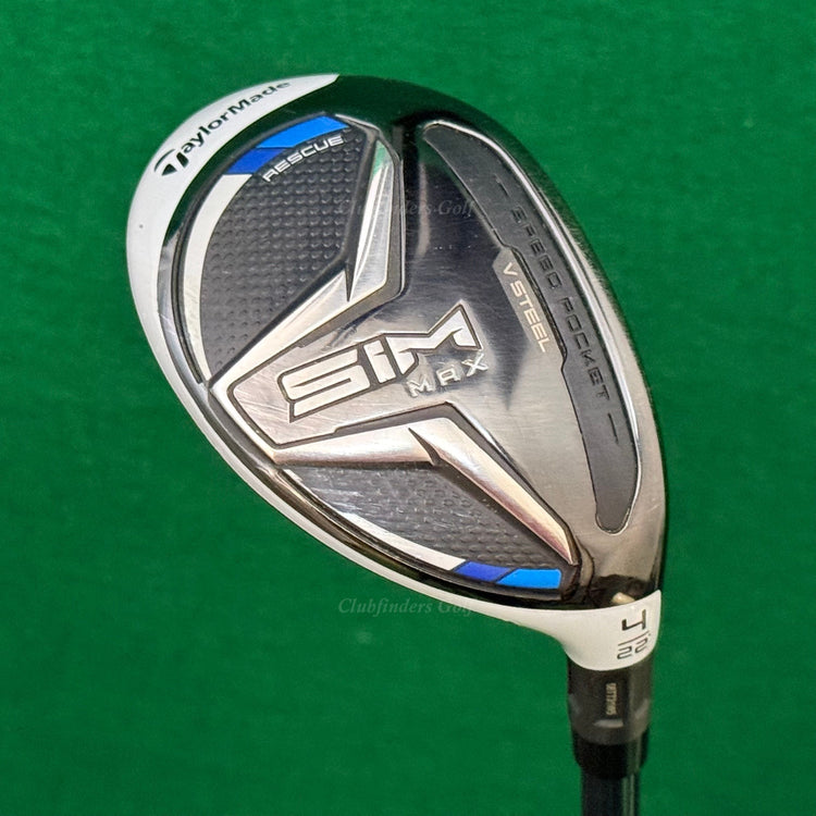 TaylorMade SIM MAX 22° 4 Hybrid Fujikura Ventus Blue 7-S Graphite Stiff w/HC