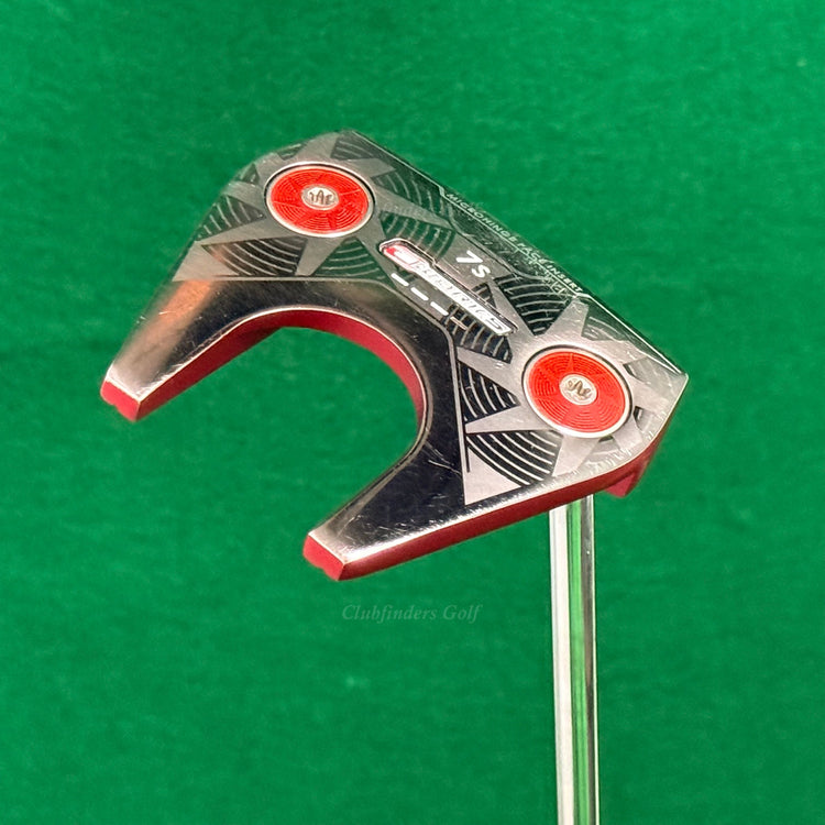 Odyssey O-Works Red 7s 34" Slant-Neck Mallet Putter Golf Club w/ Super Stroke