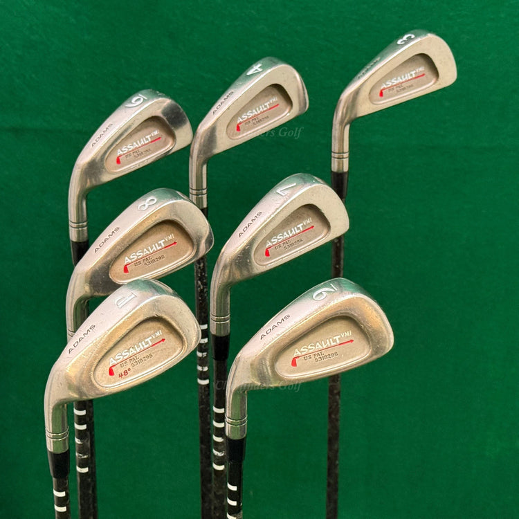 LH Adams Assault VMI 3-PW Iron Set Factory VMI Supershaft Graphite Stiff *Read*