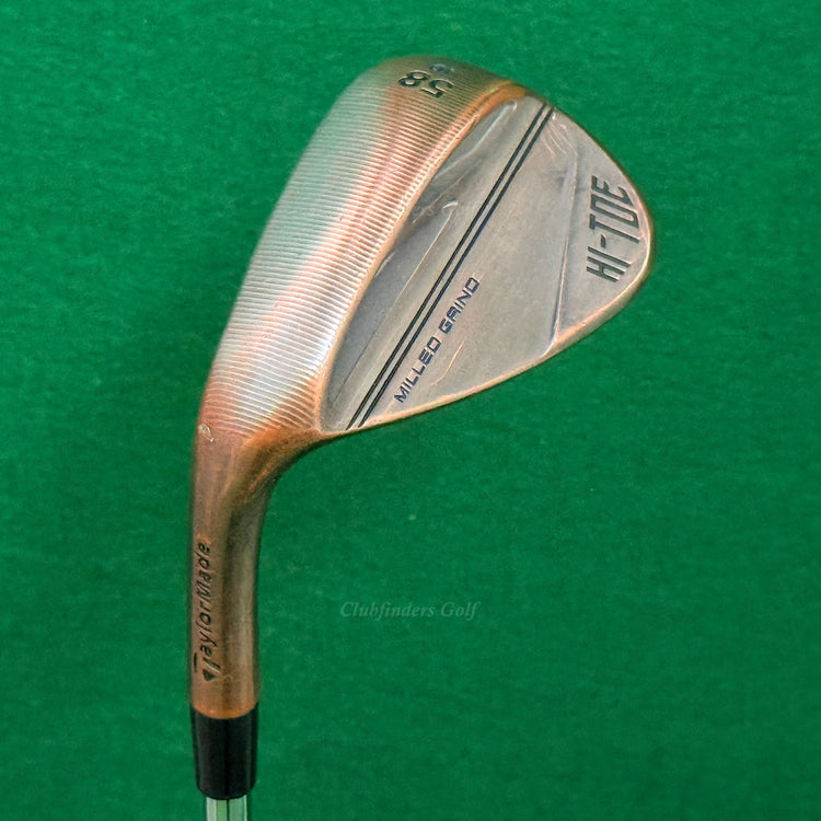 LH TaylorMade Milled Grind Hi-Toe 3 58-10 58° Lob Wedge Hi-Rev 115 Wedge Flex