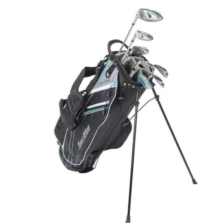 NEW LH Lady Tour Edge TE-200 Turquoise Graphite Ladies Flex Half Set & Stand Bag